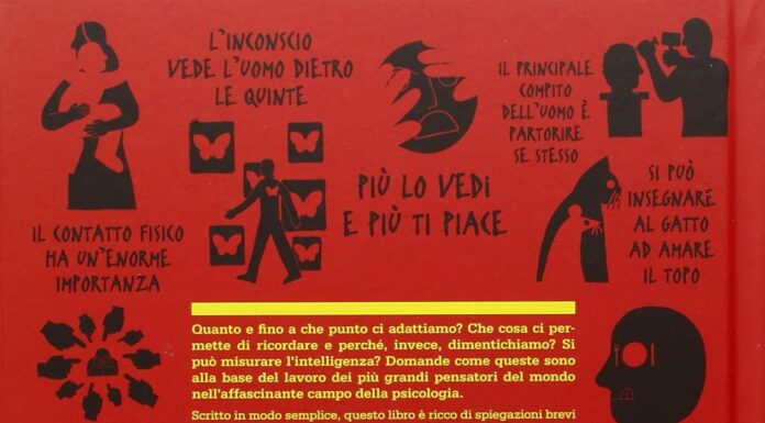 Recensione del libro della psicologia The back cover of a book with a red cover.