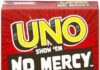 Mattel Games UNO No Mercy – La versione di UNO più brutale di sempre, con 56 nuove carte, regole speciali, come Salta Tutti, Pesca 6 e Pesca 10, giocattolo per bambini, 7+ anni, HWV18 Mattel Games UNO No Mercy - La versione di UNO più brutale di sempre, con 56 nuove carte, regole speciali, come Salta Tutti, Pesca 6 e Pesca 10, giocattolo per bambini, 7+ anni, HWV18