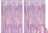 Tenda rosa orpelli sfondo festa con frange in lamina glitterata lilla decorazione per feste per compleanno ragazza principessa unicorno natale addio al nubilato euforia decorazioni – 2 pezzi Tenda rosa orpelli sfondo festa con frange in lamina glitterata lilla decorazione per feste per compleanno ragazza principessa unicorno natale addio al nubilato euforia decorazioni - 2 pezzi