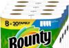 Bounty Asciugamani di carta di dimensioni rapide, bianchi, 8 rotoli di famiglia = 20 rotoli normali Bounty Asciugamani di carta di dimensioni rapide, bianchi, 8 rotoli di famiglia = 20 rotoli normali