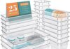 WOWBOX Set di 25 organizer per cassetti in plastica trasparente, 4 misure, divisori da scrivania e contenitori per trucco, gioielli, gadget per cucina, camera da letto, bagno, ufficio WOWBOX Set di 25 organizer per cassetti in plastica trasparente, 4 misure, divisori da scrivania e contenitori per trucco, gioielli, gadget per cucina, camera da letto, bagno, ufficio